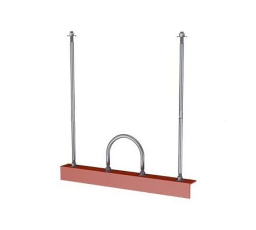 Подвески одной трубы на опорном уголке в Мозыре