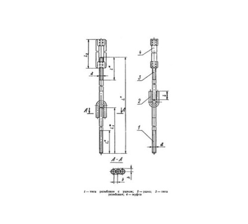 Тяги шарнирные резьбовые с муфтой для трубопроводов в Мозыре