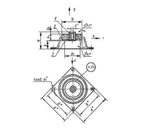 Амортизаторы приборные резинометаллические чашечные в Мозыре