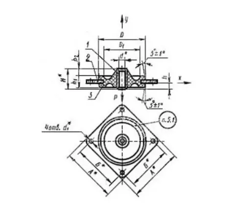 Амортизаторы приборные резинометаллические пластинчатые в Мозыре