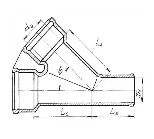 Косые чугунные тройники 45° в Мозыре с доставкой по Беларуси