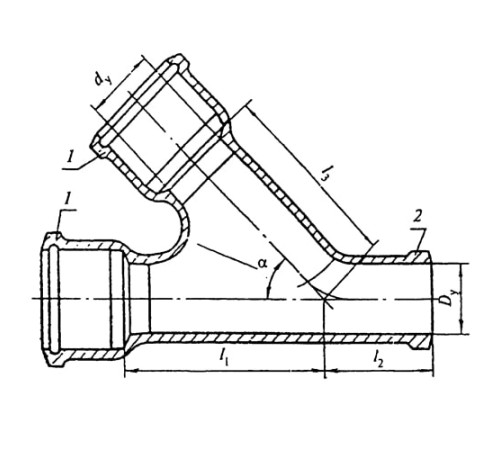 Косые чугунные тройники 60 градусов в Мозыре