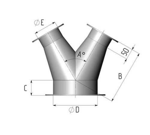 Титановые неравнопроходные Y-тройники для воздуховодов в Мозыре